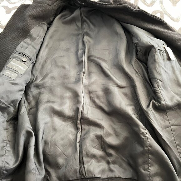 $1899 Authentic EMPORIO ARMANI Made in ITALY Men's Black 3 Buttons Blazer Sz.46R - Picture 5 of 12